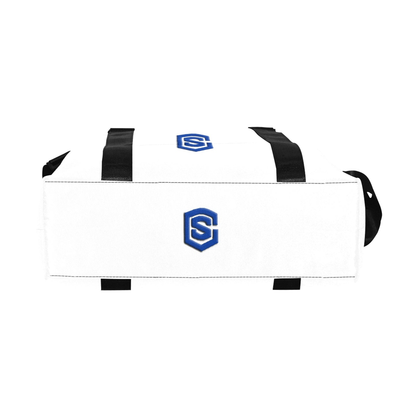 White Large Capacity Duffle Bag With Blue Logo Large Capacity Duffle Bag(Model1715)