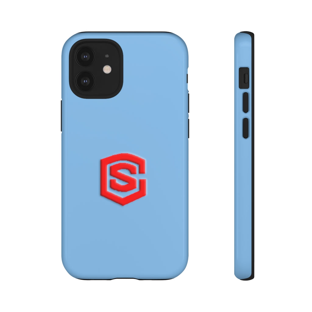 Blue Tough Cases Red Logo
