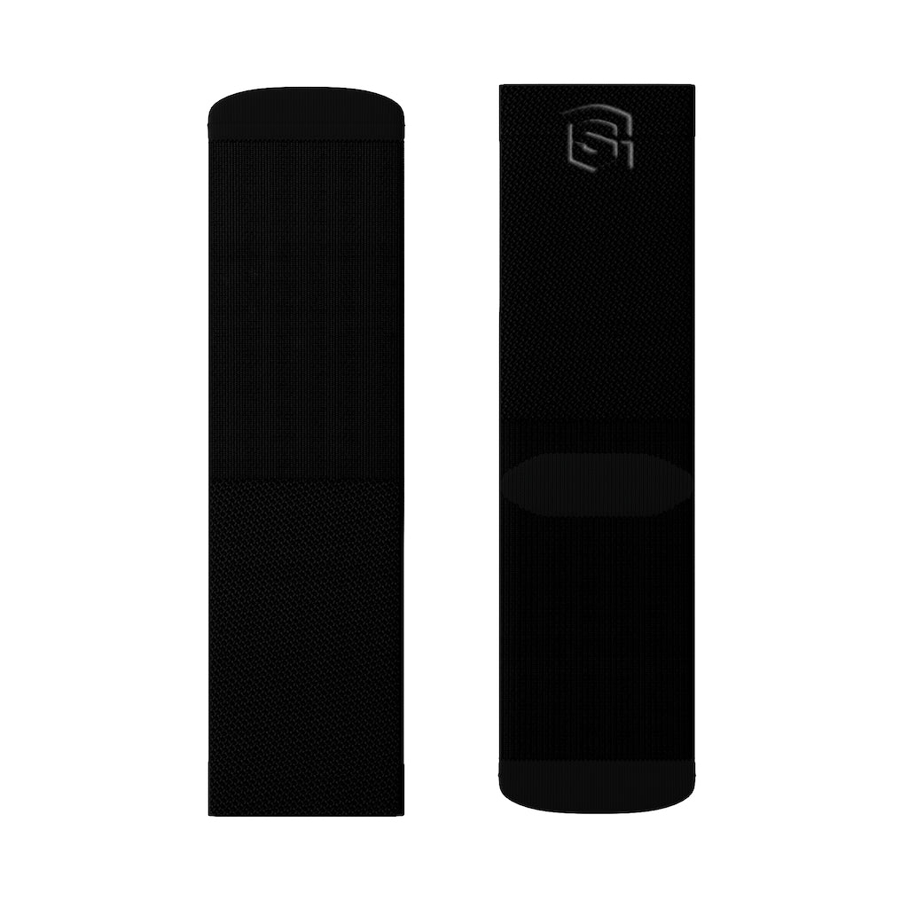Black Sublimation Socks Black Logo