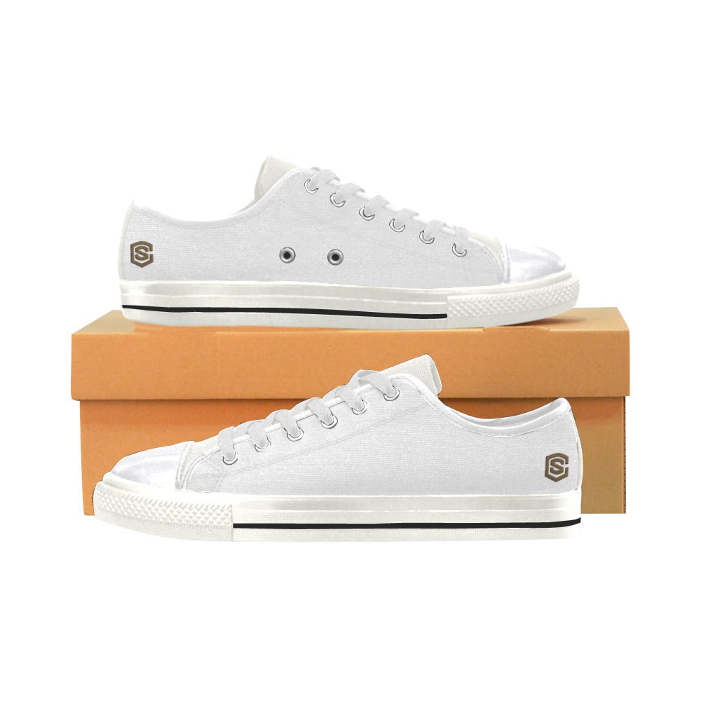 brown logo Women's Classic Canvas Shoes (Model 018)