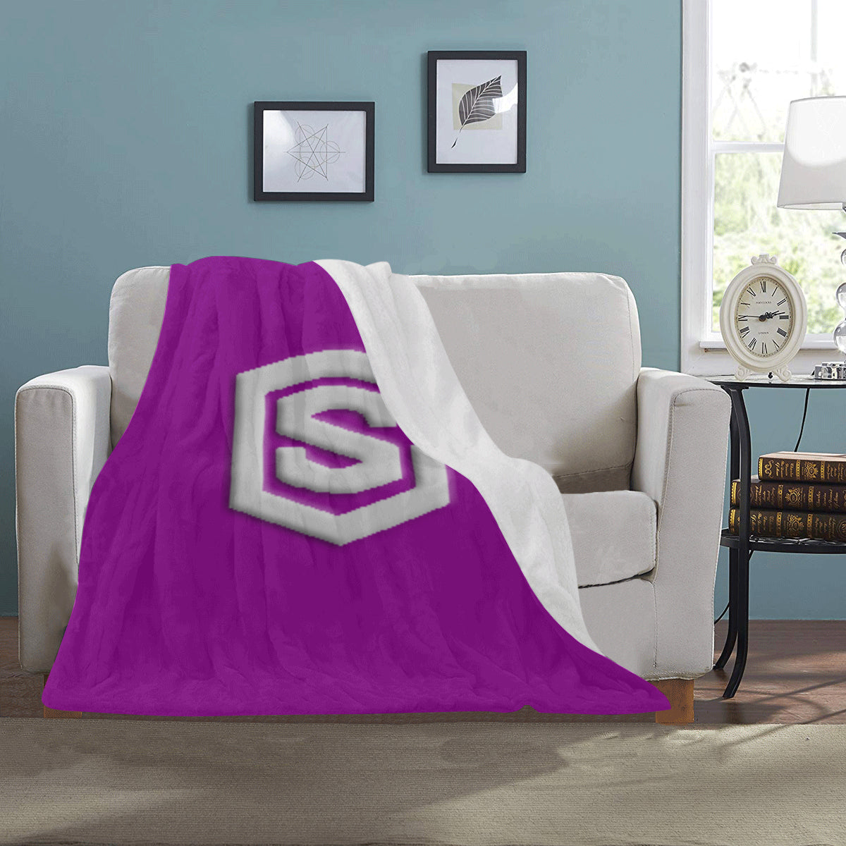Purple Ultra-Soft Micro Fleece Blanket with Silver Logo Ultra-Soft Micro Fleece Blanket 30"x40"