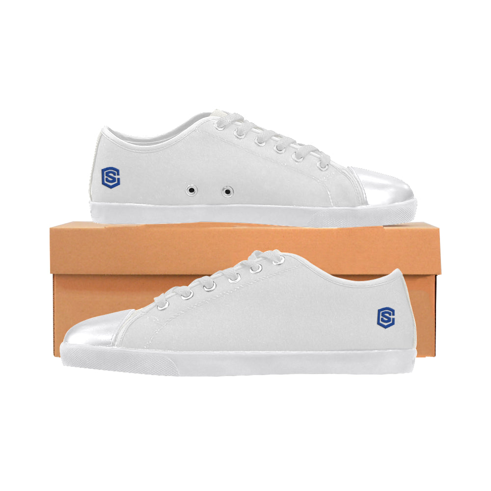 blue logo Women's Canvas Shoes (Model 016)