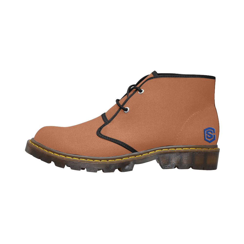 blue logo Women's Canvas Chukka Boots (Model 2402-1)