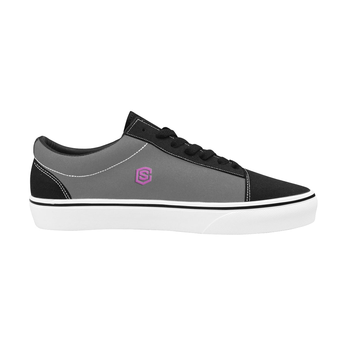 pink logo Women's Low Top Skateboarding Shoes (Model E001-2)