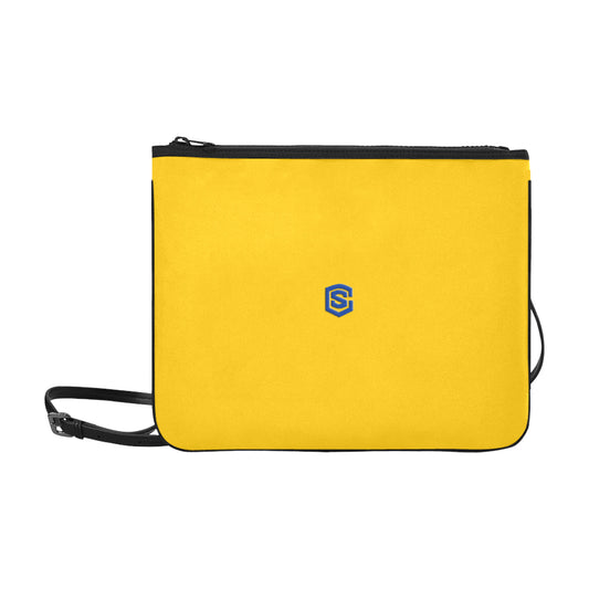 ORANGE SLIM CLUTCH BAG blue logo Slim Clutch Bag (Model 1668)