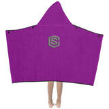 Purple Kids' Hooded Bath Towels with Silver Logo Kids' Hooded Bath Towels