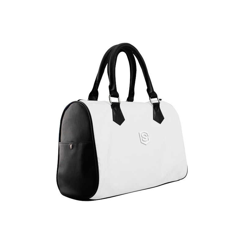 GRAY HANDBAG white logo Boston Handbag (Model 1621)