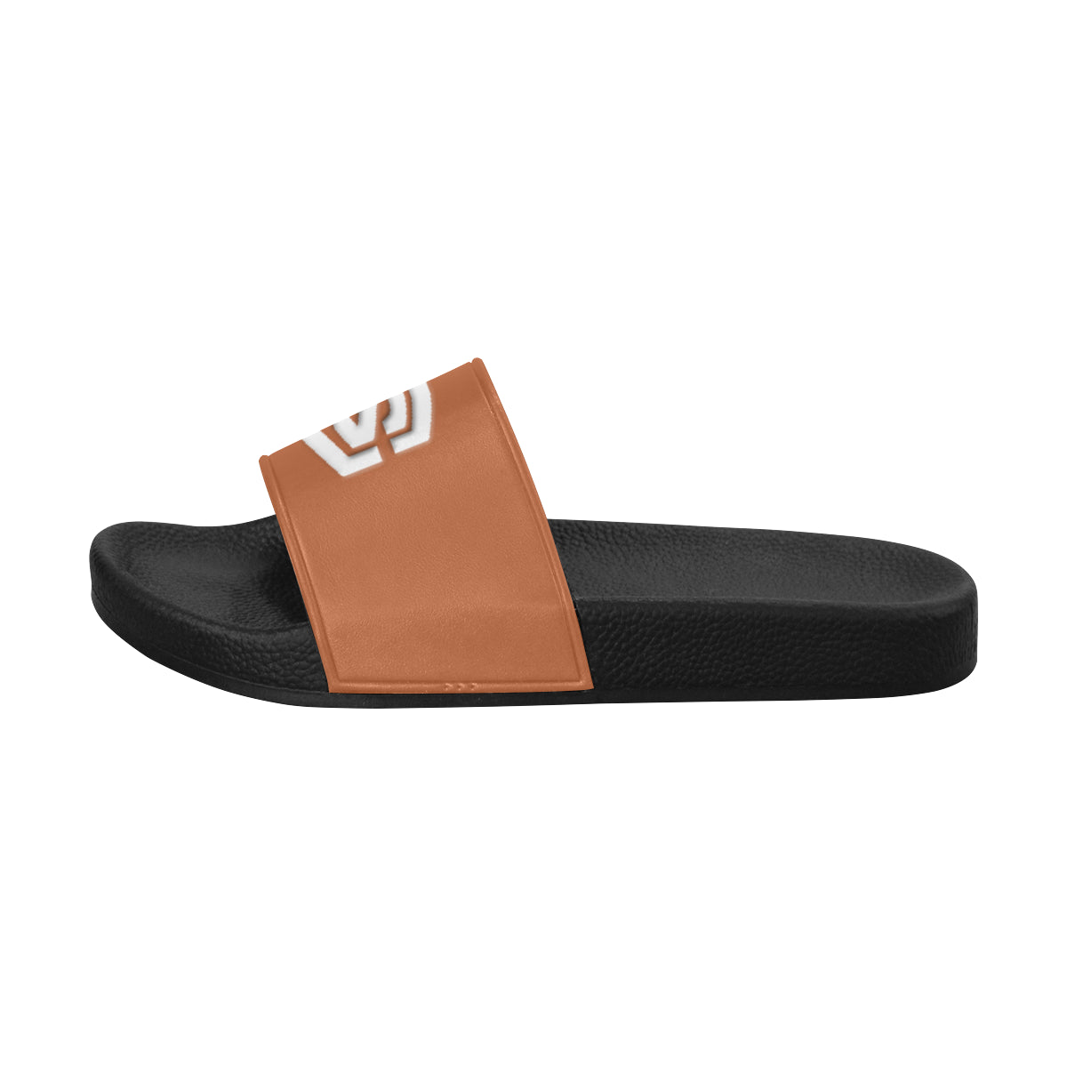 white logo Men's Slide Sandals (Model 057)