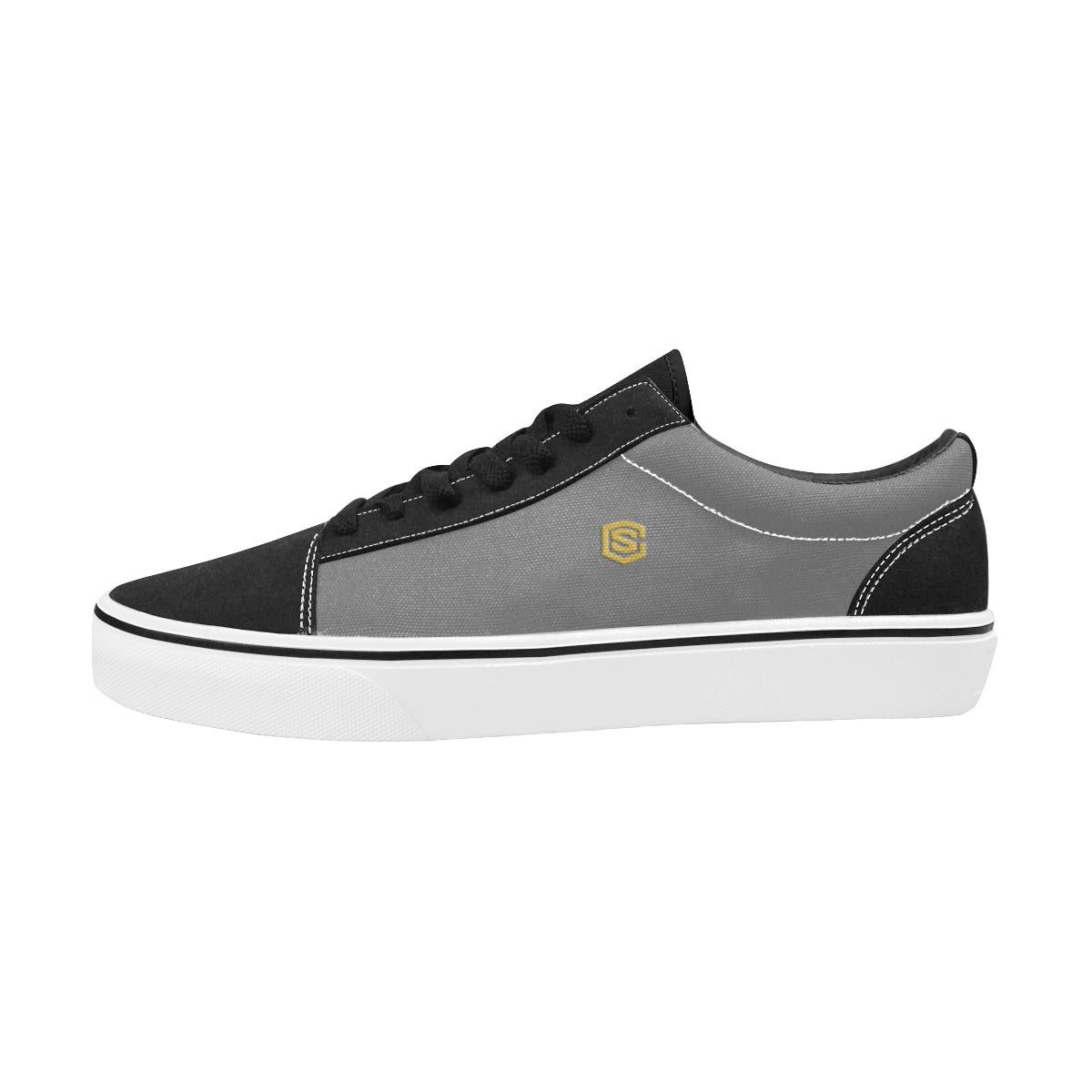 gold logo Women's Low Top Skateboarding Shoes (Model E001-2)