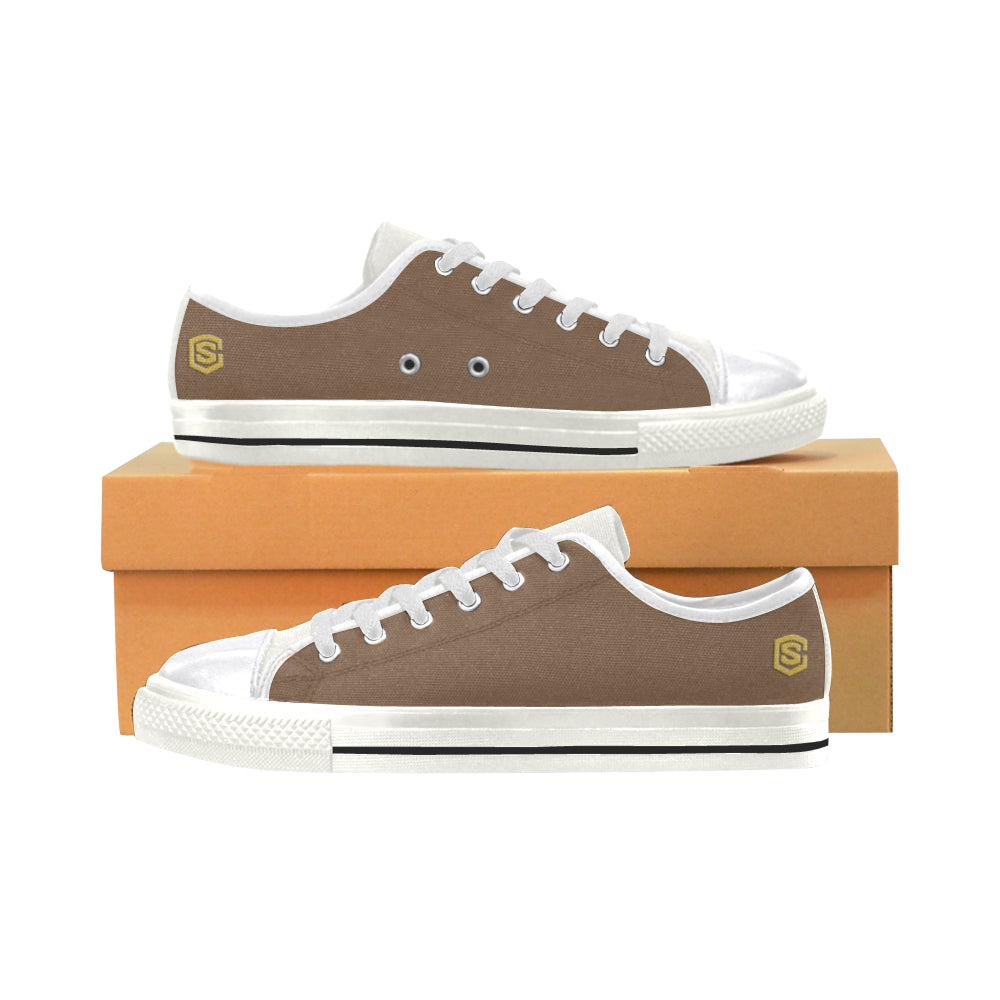 gold logo Women's Classic Canvas Shoes (Model 018)