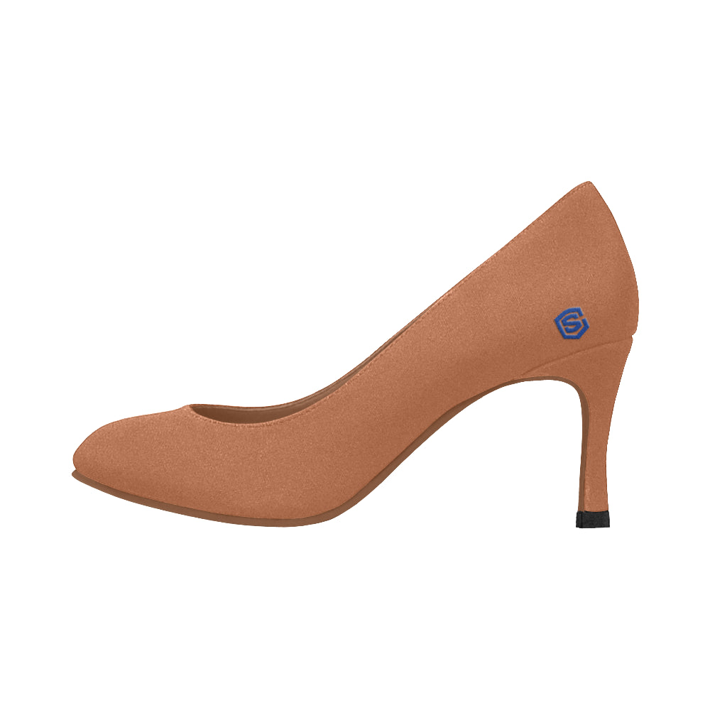 RED Women's High Heels blue logo Women's High Heels (Model 048)