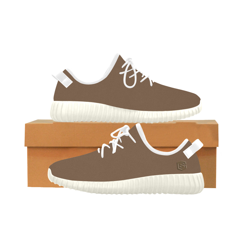 brown logo Grus Women's Breathable Woven Running Shoes (Model 022)