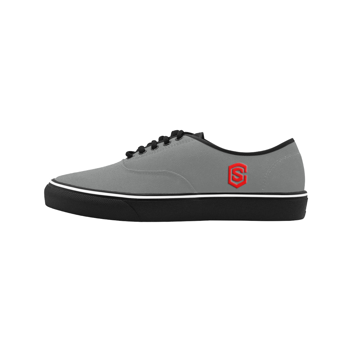 red logo Classic Men's Canvas Low Top Shoes/Large (Model E001-4)