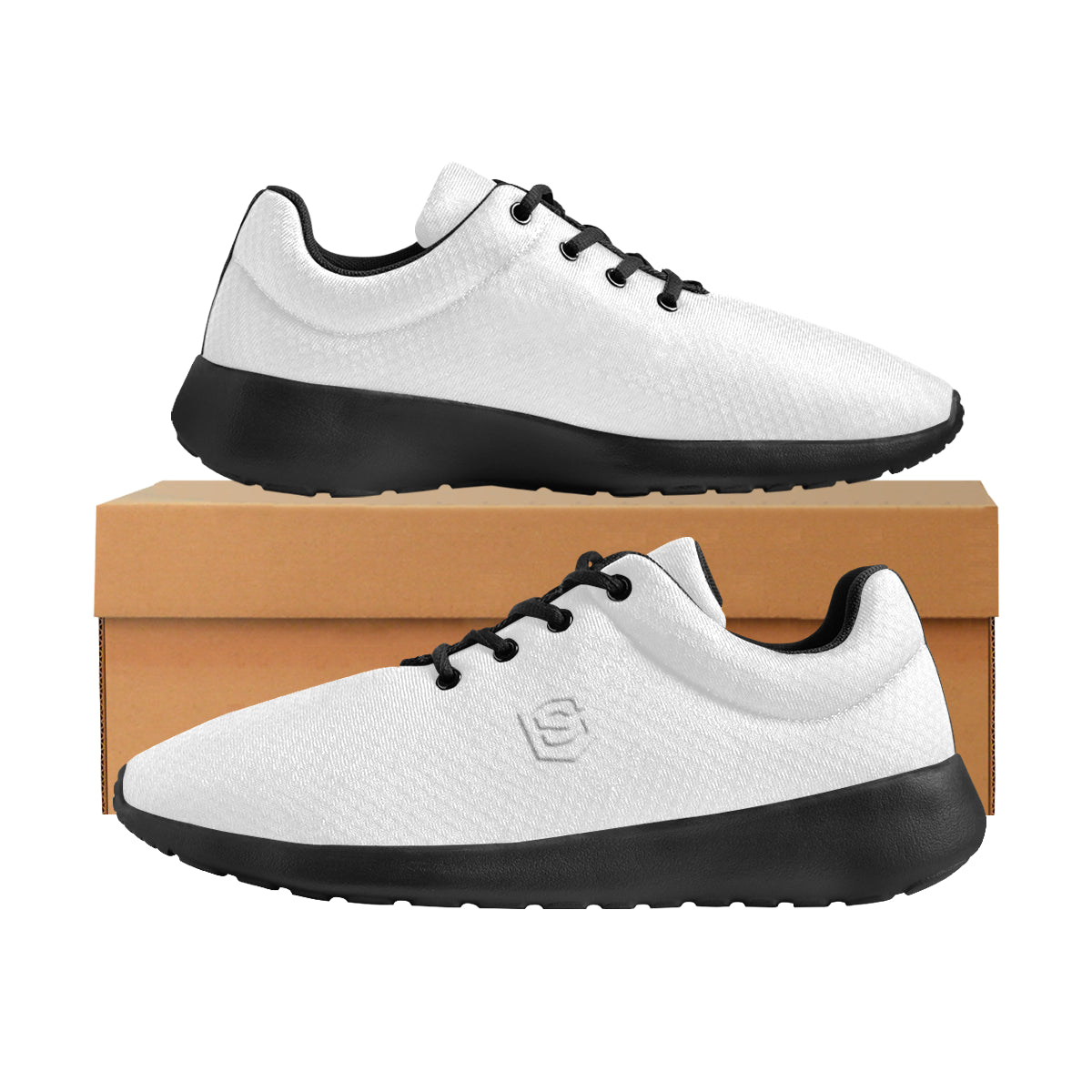 white logo Men's Athletic Shoes (Model 0200)