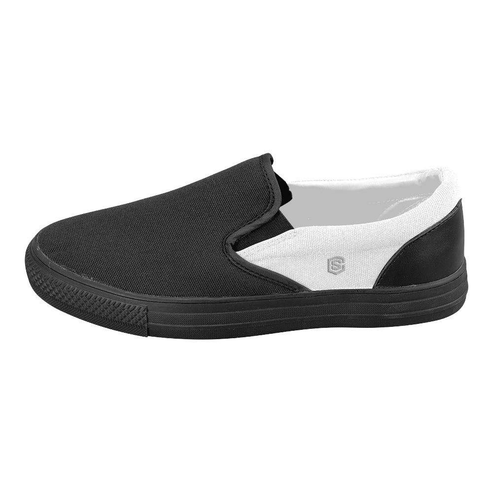 silver logo Women's Slip-on Canvas Shoes (Model 019)