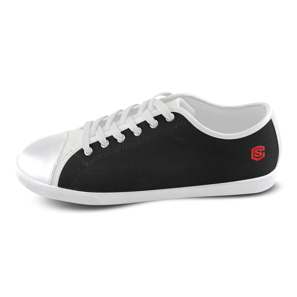 red logo Women's Canvas Shoes (Model 016)