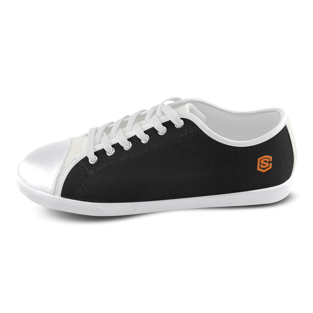 Orange Logo Men's Canvas Shoes (Model 016)