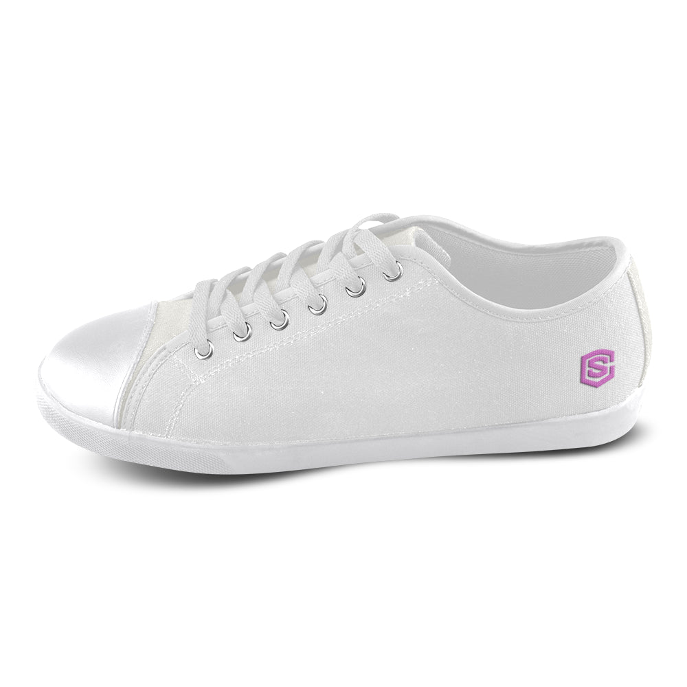 pink logo Women's Canvas Shoes (Model 016)