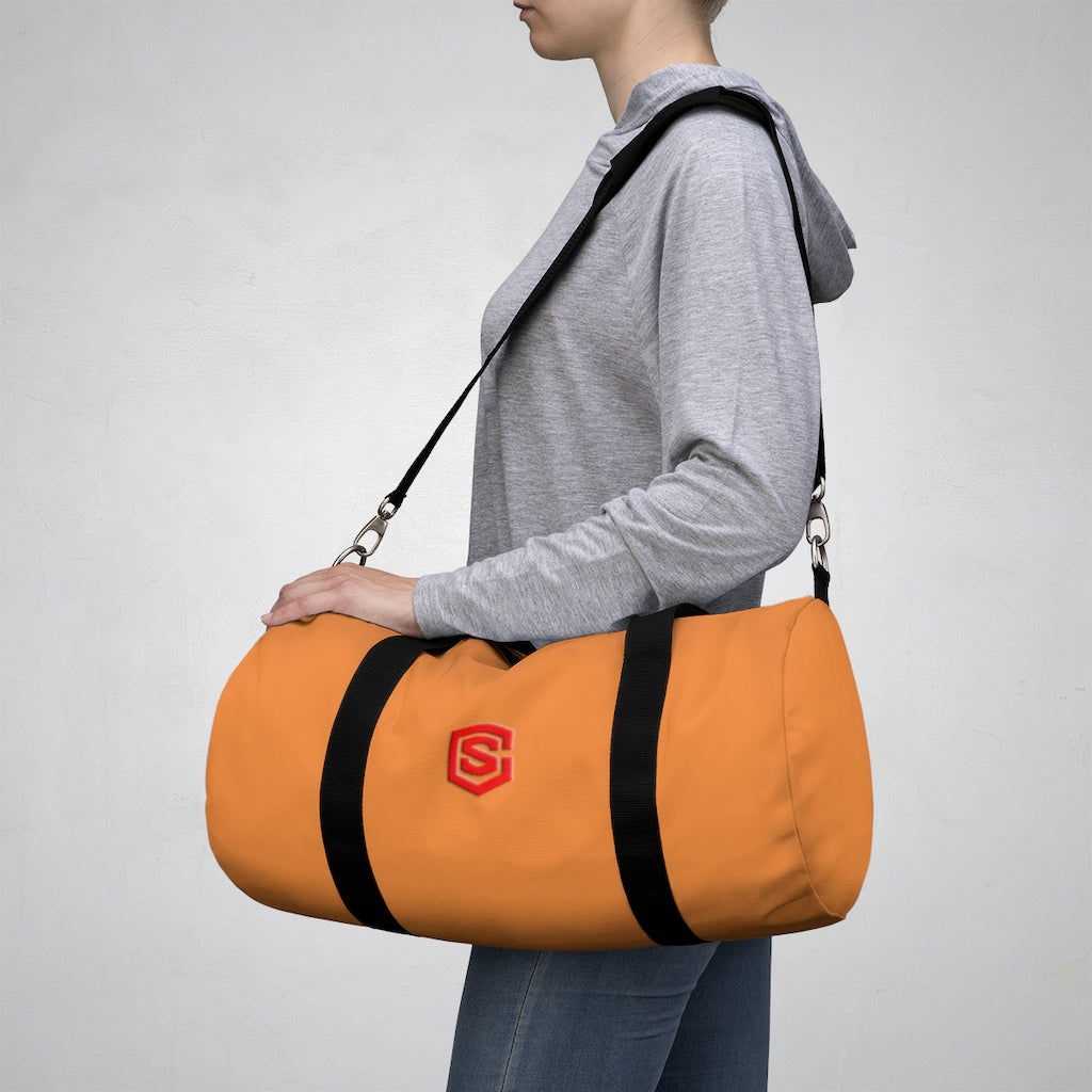 Orange Duffel Bag Red Logo