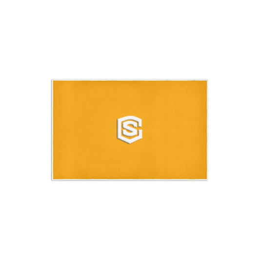 ORANGE SMALL AREA RUG WITH WHITE  LOGO Area Rug 2.6' x 1.7'