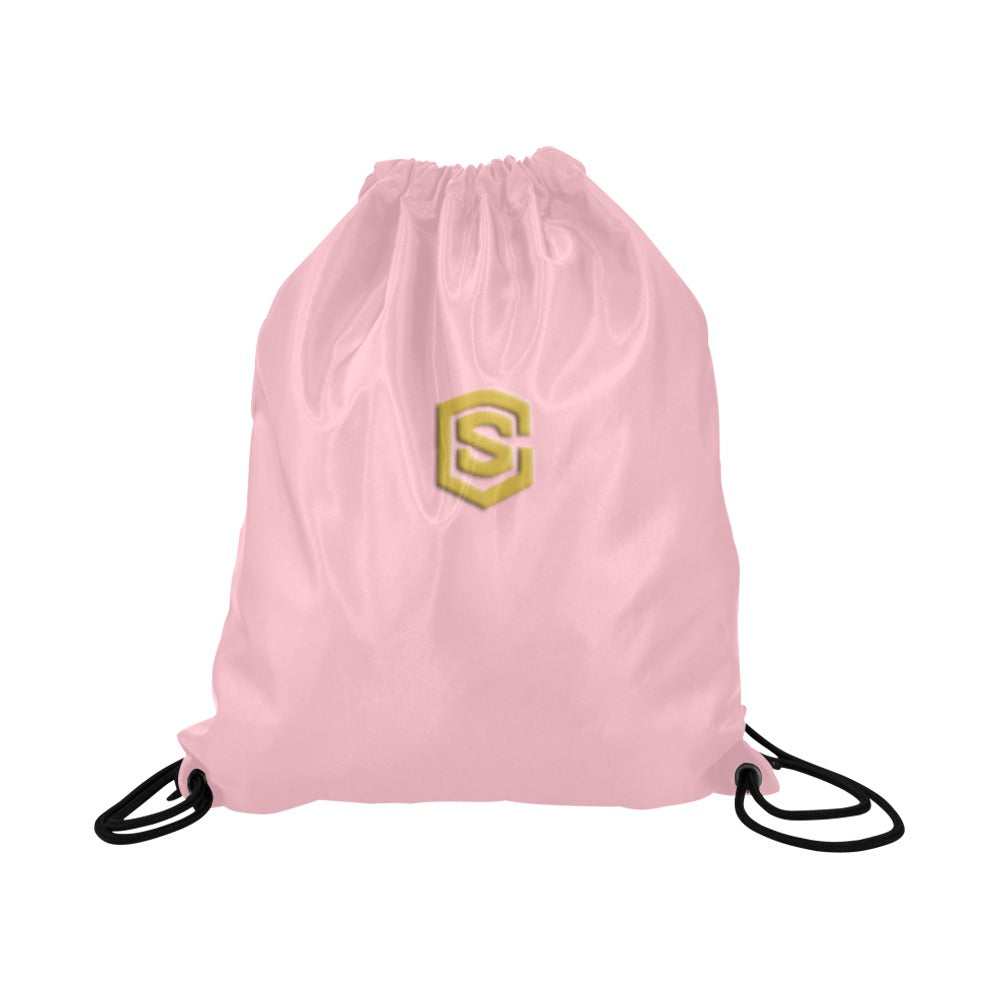 Pink Drawstring Bags Large With Gold Logo Drawstring Bags Large With Gold Logo Drawstring Bags (Model 1604) (Large)