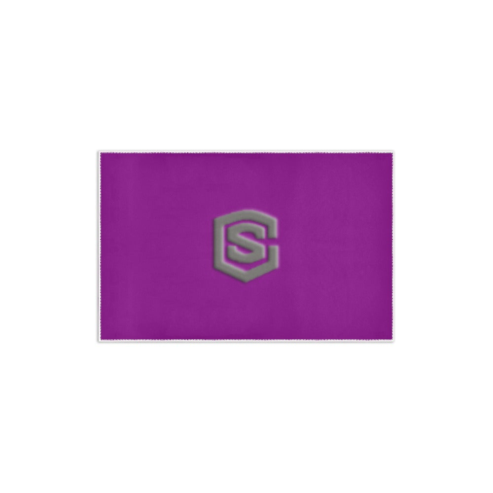 Purple Area Rug 2.6' x 1.7' with Gray Logo Area Rug 2.6' x 1.7'