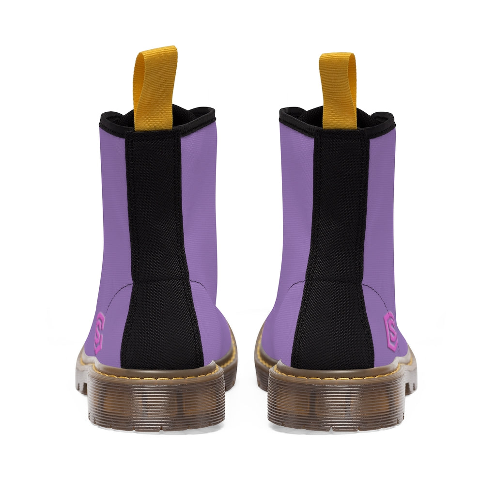 Purple Men's Canvas Boots Pink Logo