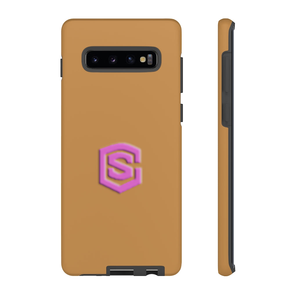 Brown Tough Cases Pink Logo