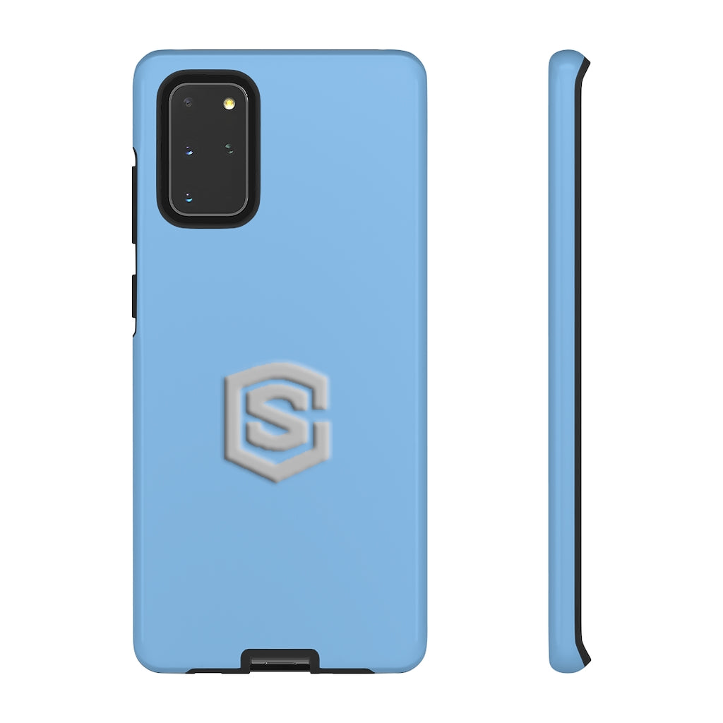 Blue Tough Cases Silver Logo