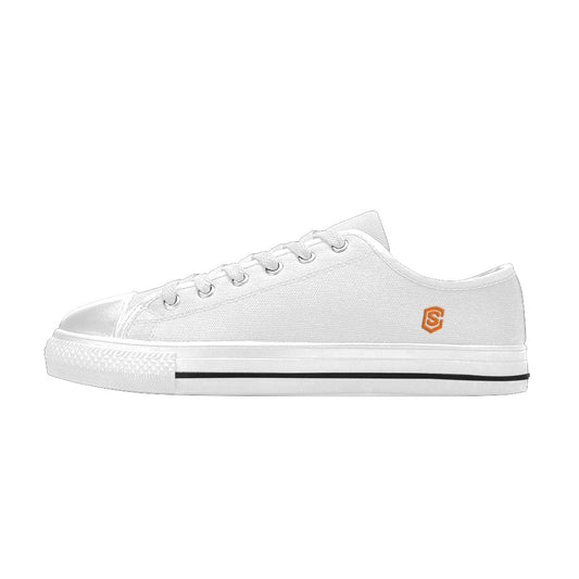 Orange Logo Men's Classic Canvas Shoes (Model 018)