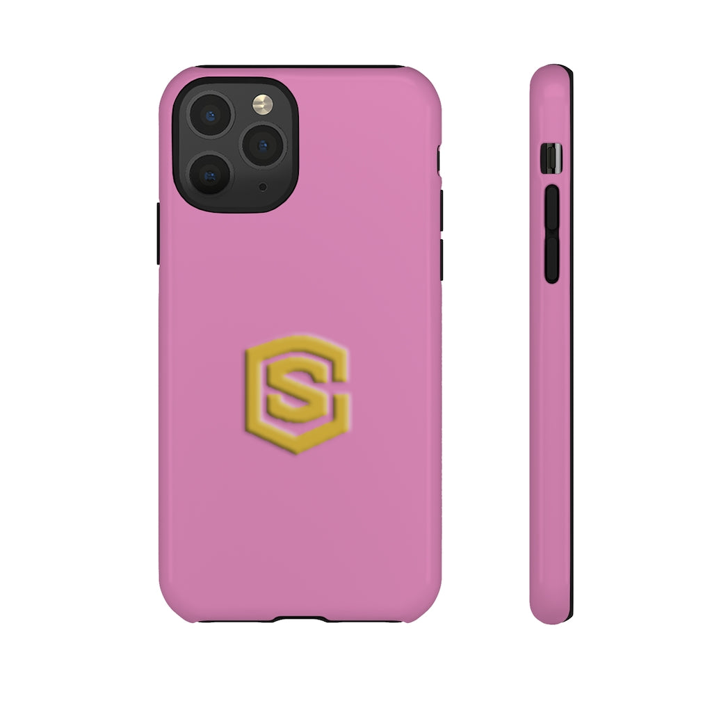 Pink Tough Cases Gold Logo