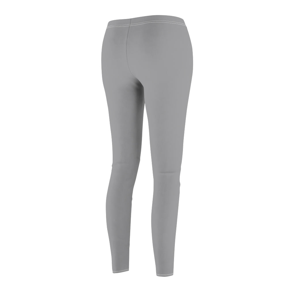 Grey Women's Cut & Sew Casual Leggings Pink logo