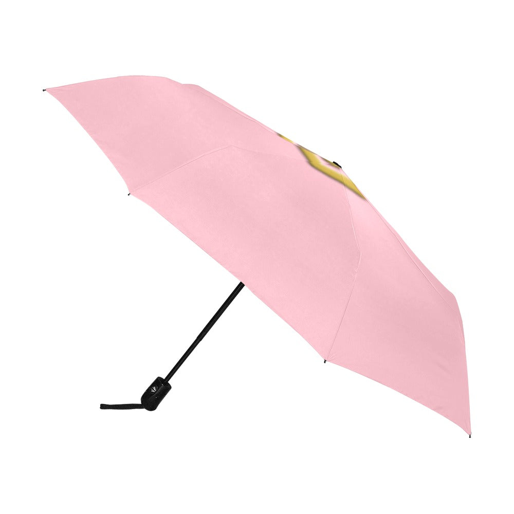 Pink Anti-UV Automatic Umbrella With Gold Logo Anti-UV Automatic Umbrella(Outside Printing)(Model U09)