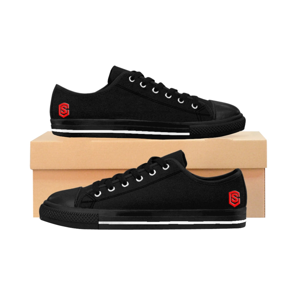 Black Women's Sneakers Red logo