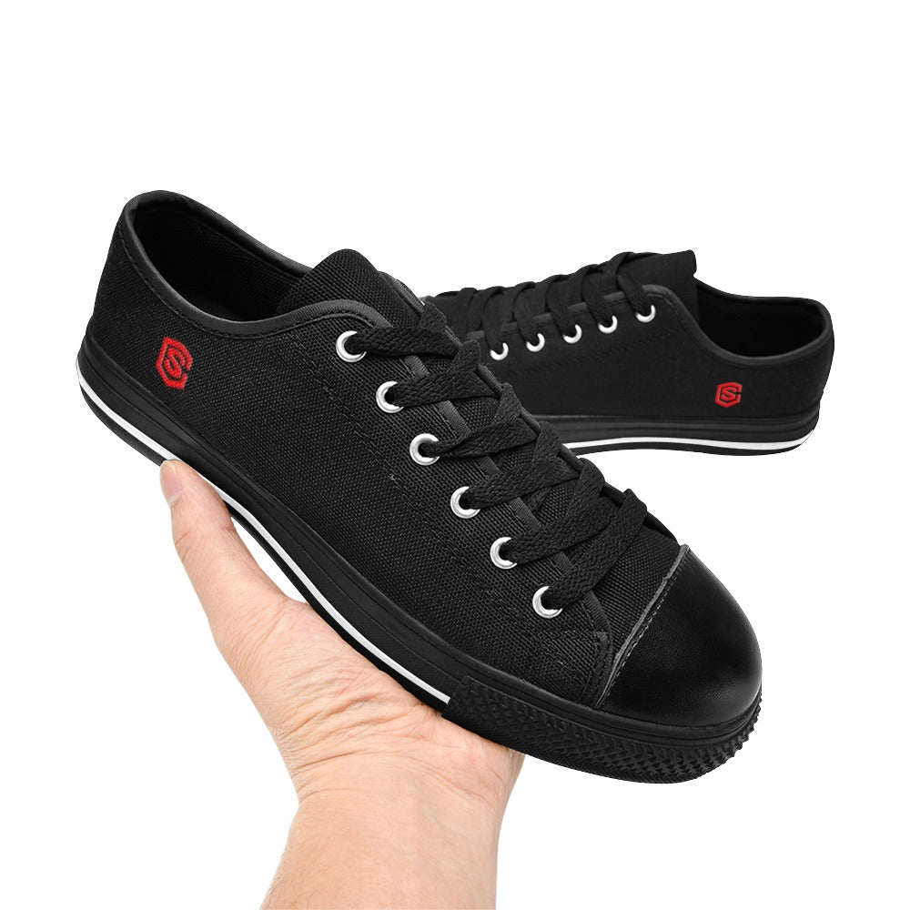 Red logo Men's Classic Canvas Shoes (Model 018)
