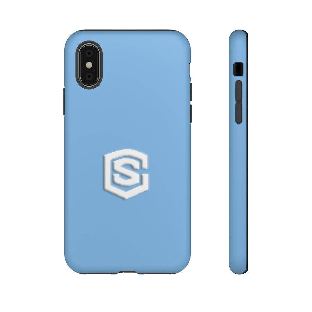 Light Blue Tough Cases White Logo