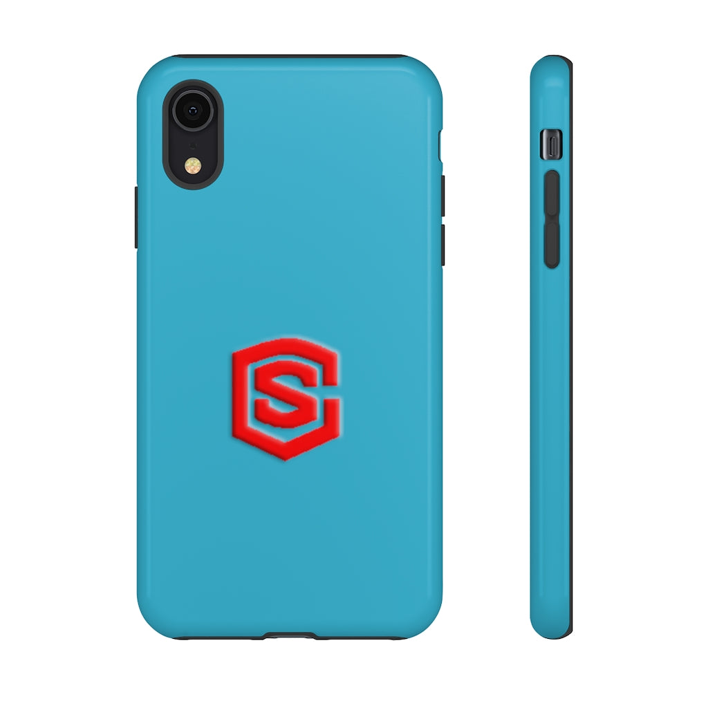 Blue Tough Cases Red Logo