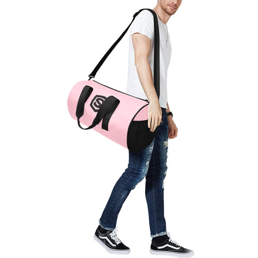 PINK TRAVEL BAG WITH BLACK LOGO Travel Duffel Bags (Model 1679)