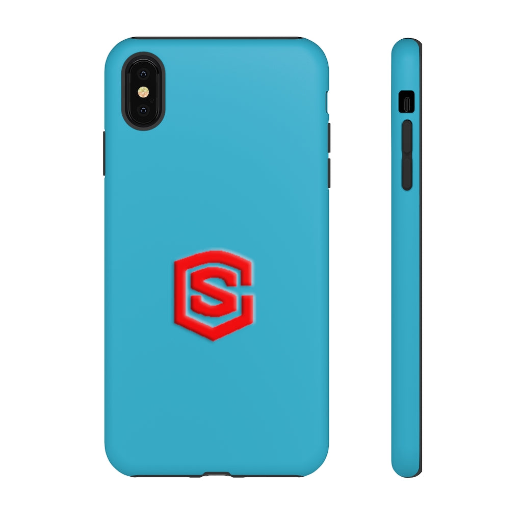 Blue Tough Cases Red Logo