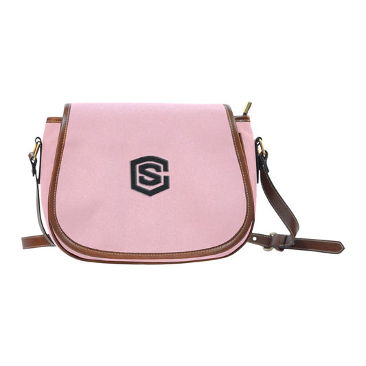 PINK Saddle Bag WITH BLACK LOGO Saddle Bag (Model 1649) (Small)