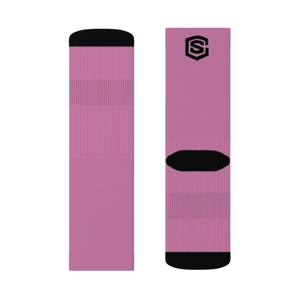 Light Pink Sublimation Socks Black Logo