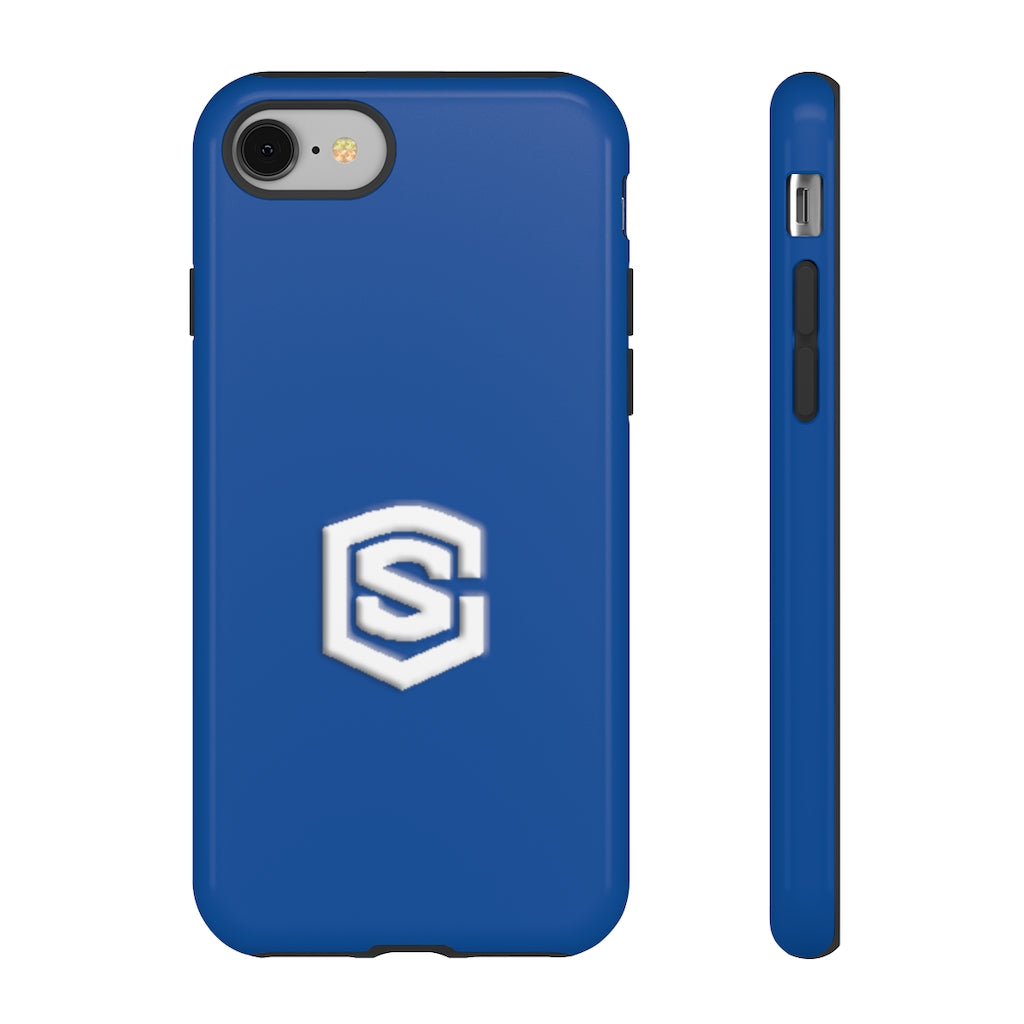 Blue Tough Cases White Logo