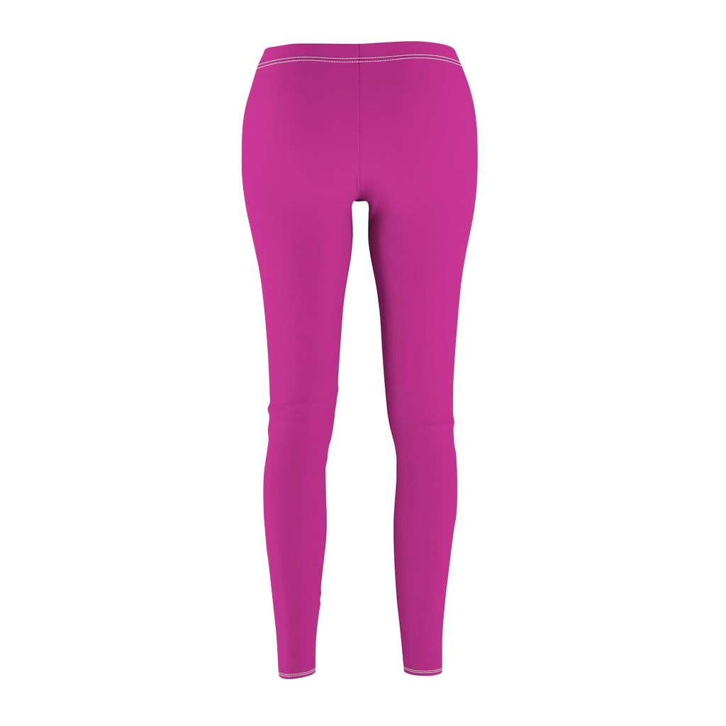 Pink Women's Cut & Sew Casual Leggings Blue logo