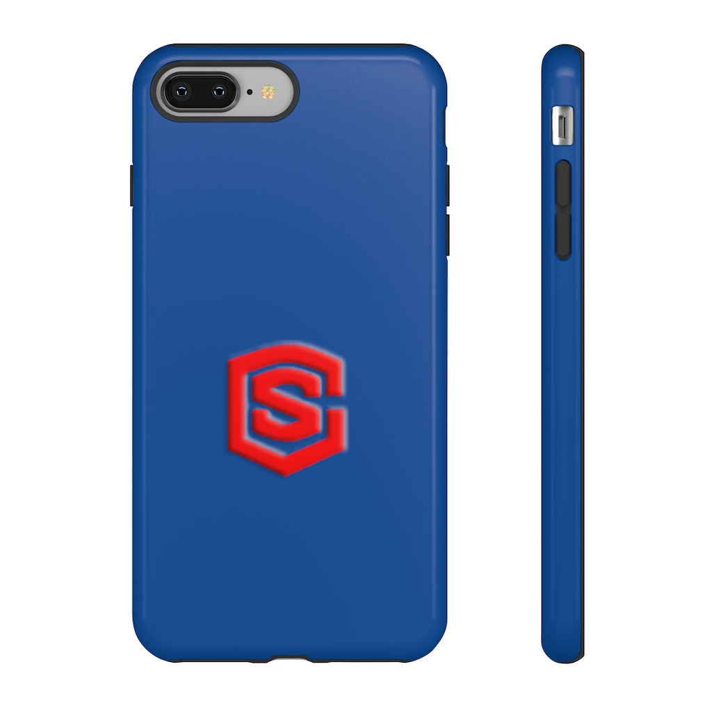 Blue Tough Cases Red Logo