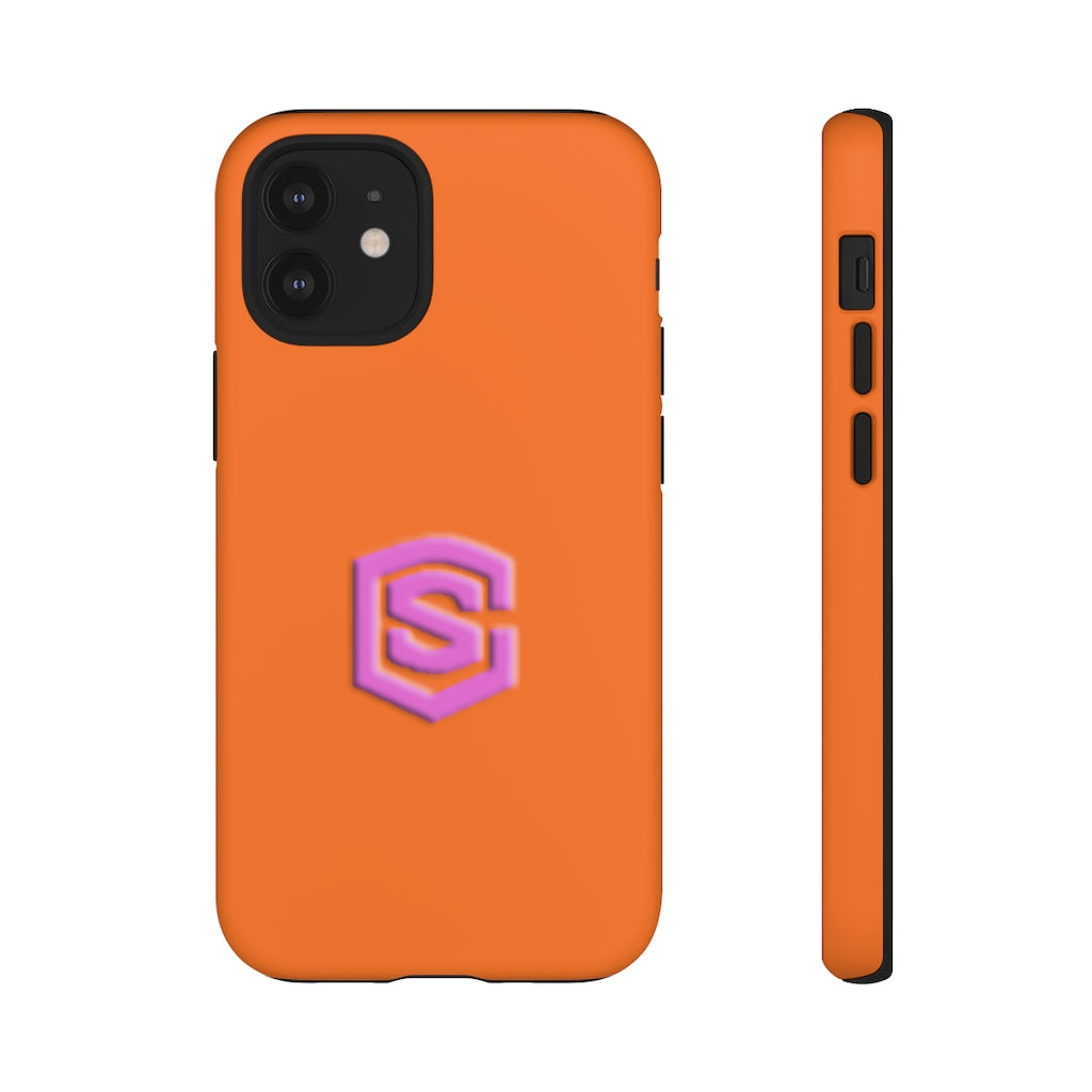 Orange Tough Cases Pink Logo