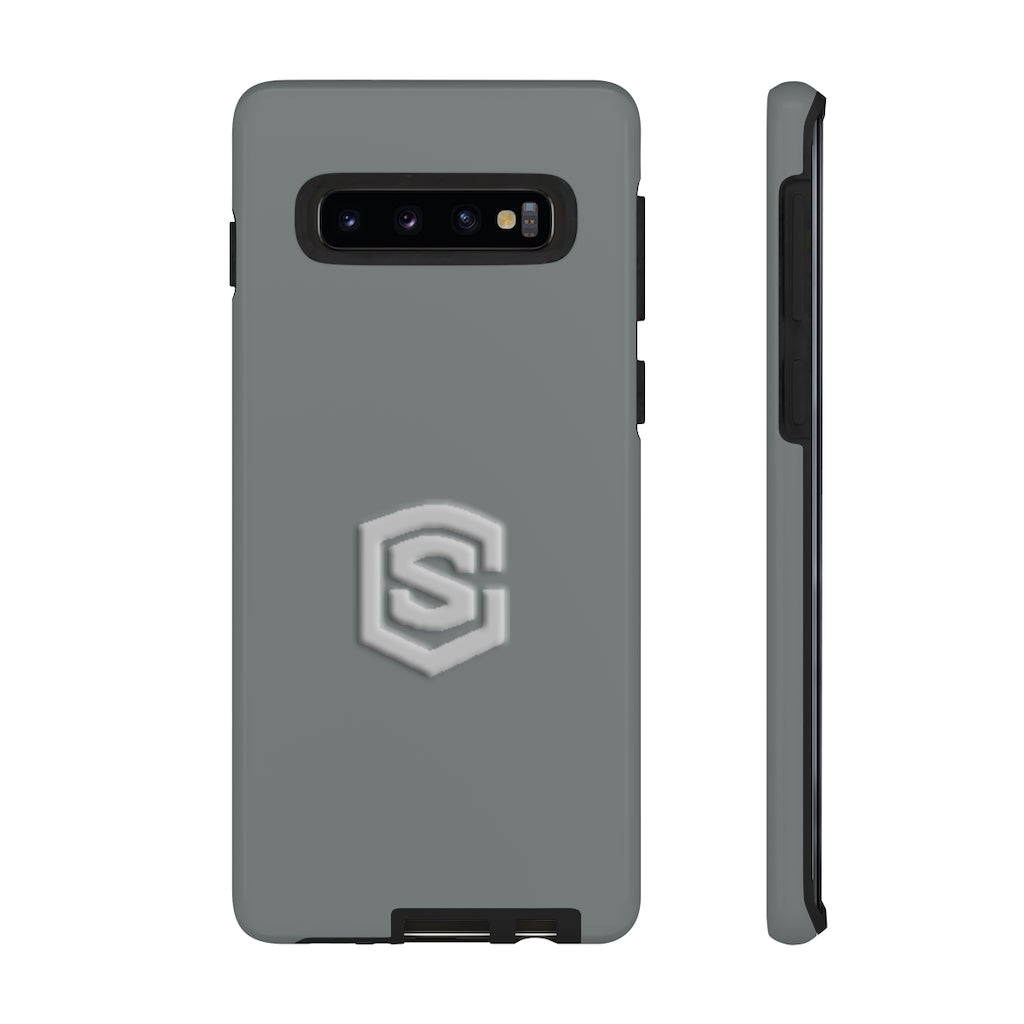 Grey Tough Cases Silver Logo