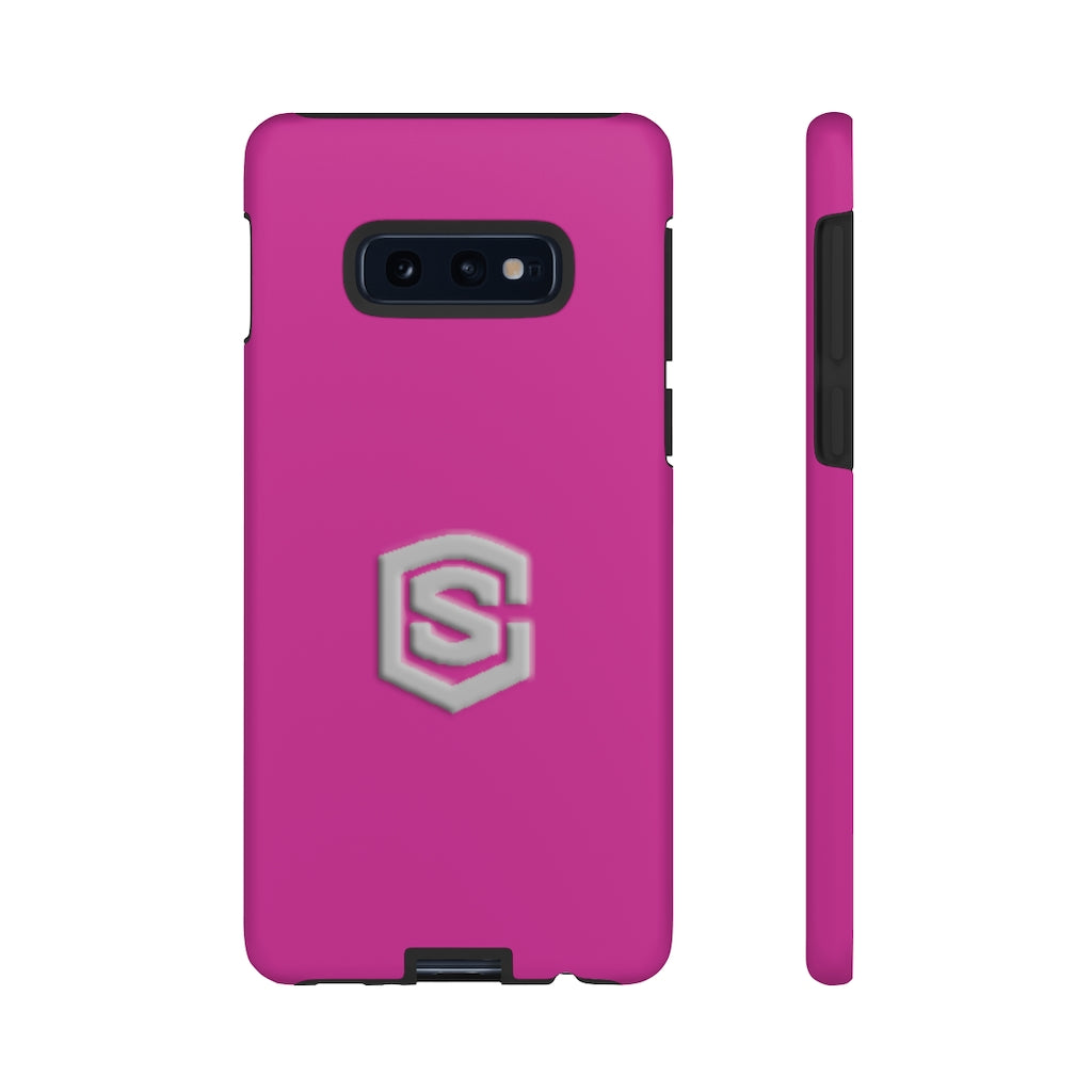 Pink Tough Cases Silver Logo