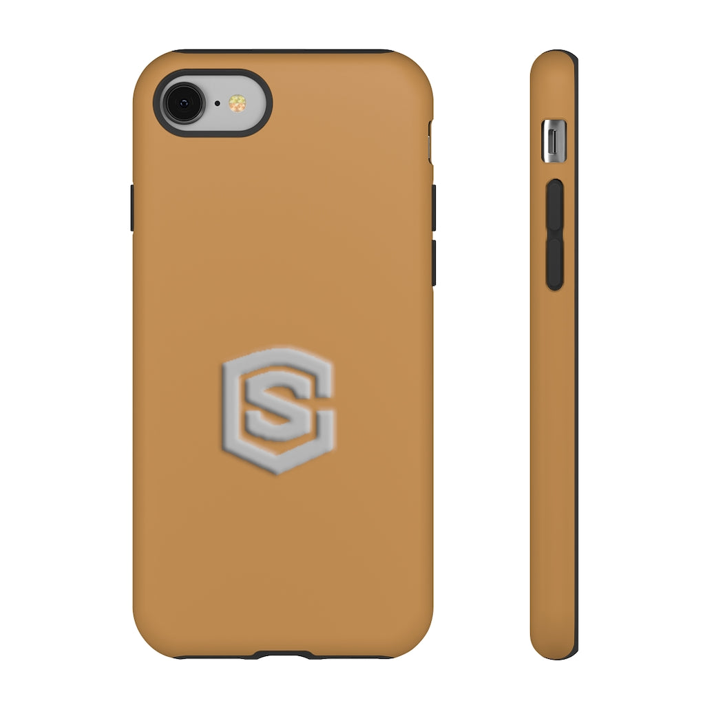 Brown Tough Cases Silver Logo