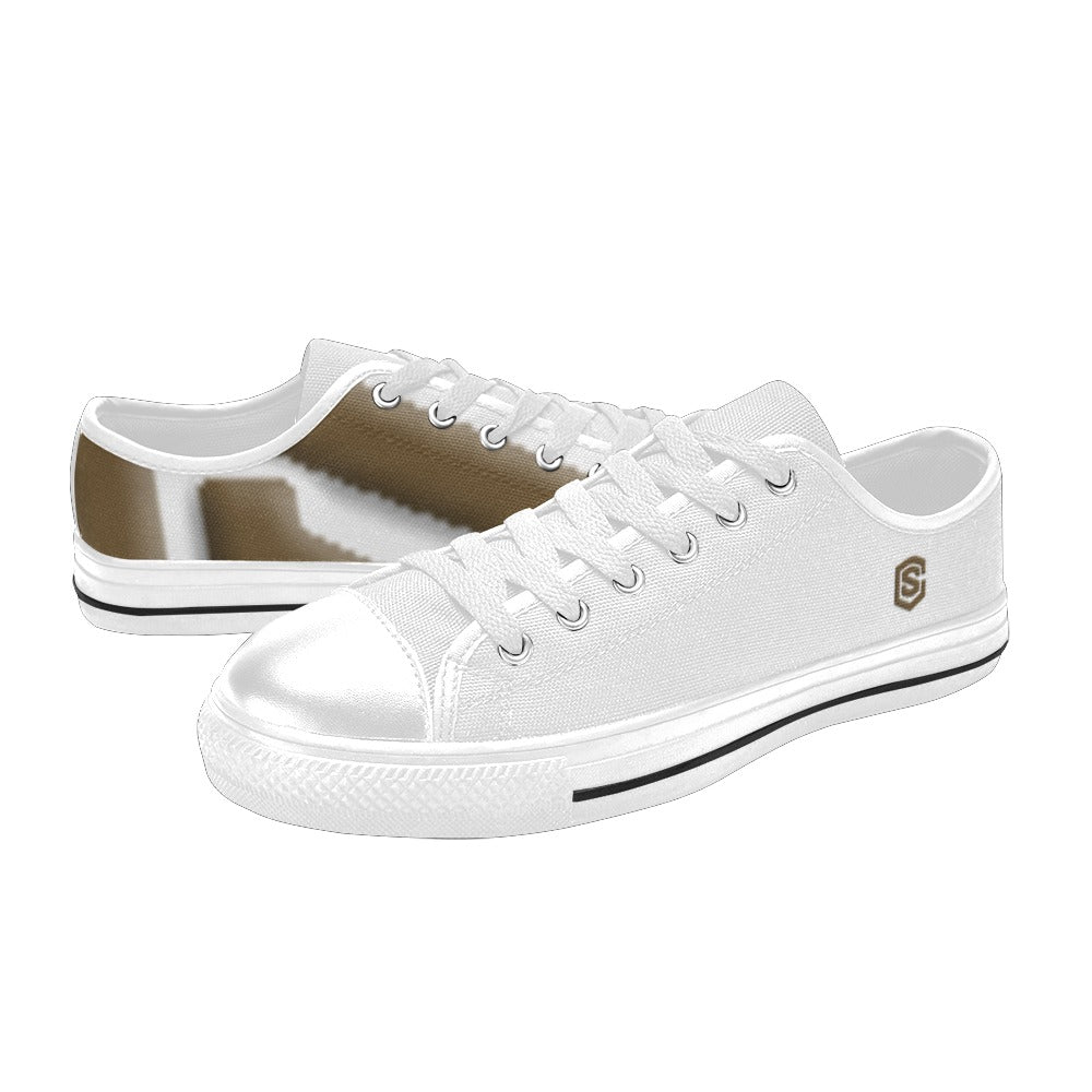 brown Logo Men's Classic Canvas Shoes (Model 018)