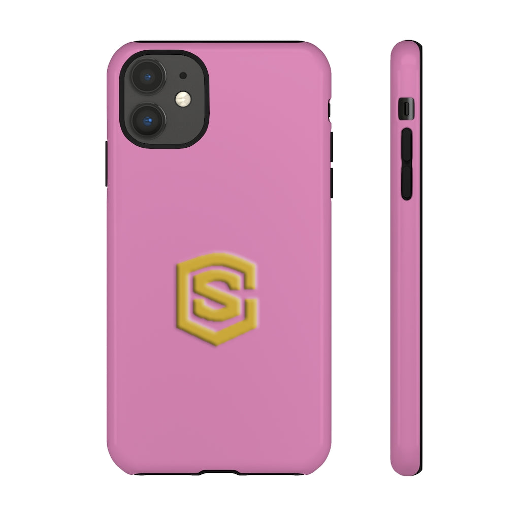 Pink Tough Cases Gold Logo
